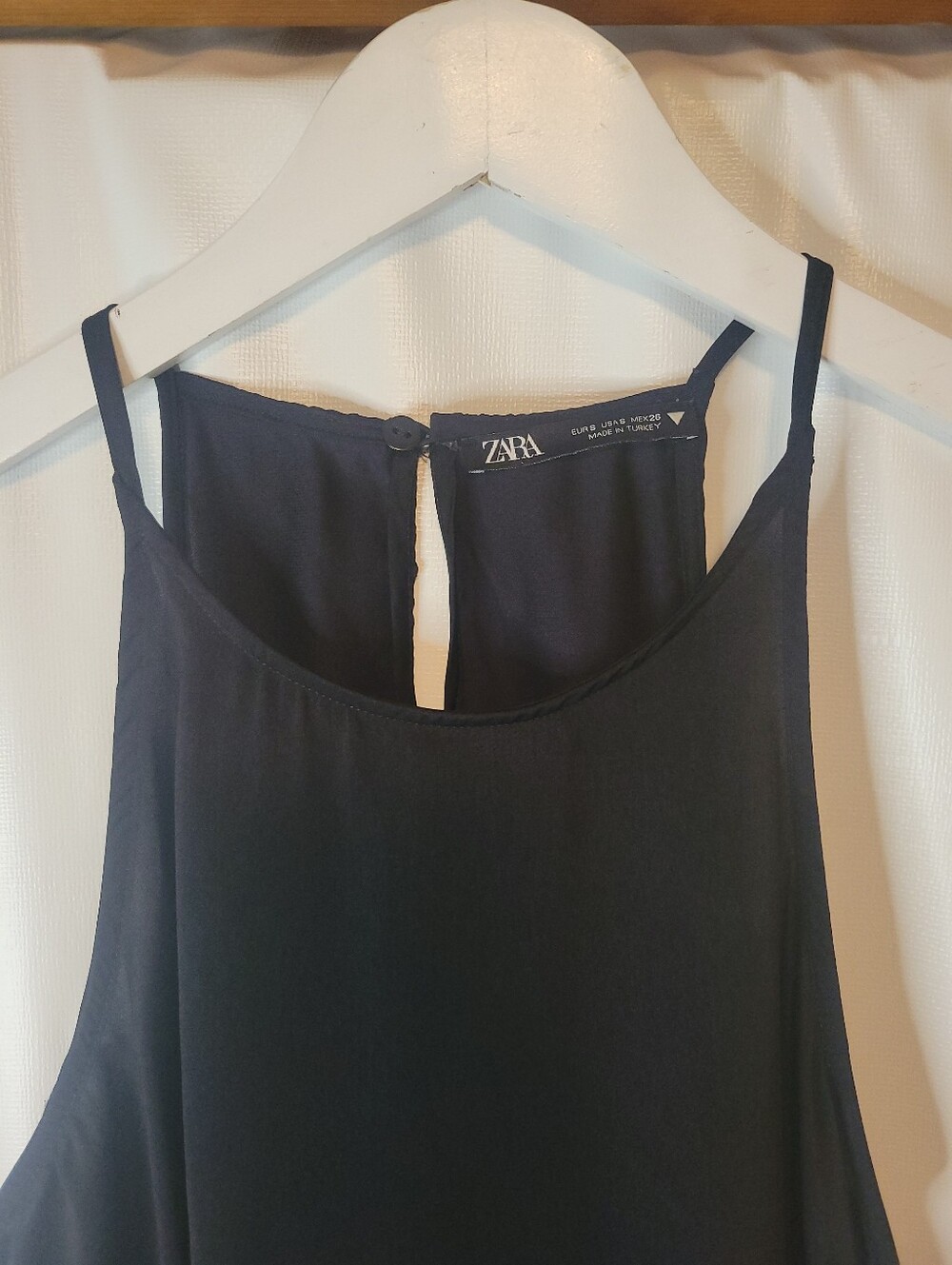 Zara Black Drawstring Adjustable Ruched Sides Cami Top - Picture 3 of 11